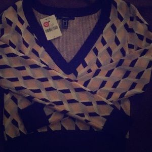 V-Neck Patterned Sweater